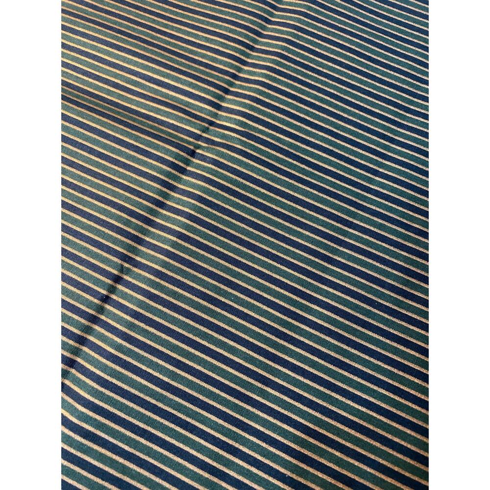JO-ANN Cotton Two Tone Green & Gold Stripe Fabric BTHY Holiday Christmas NOS OOP